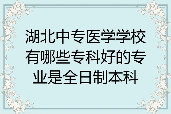 湖北中专医学学校有哪些专科好的专业是全日制本科