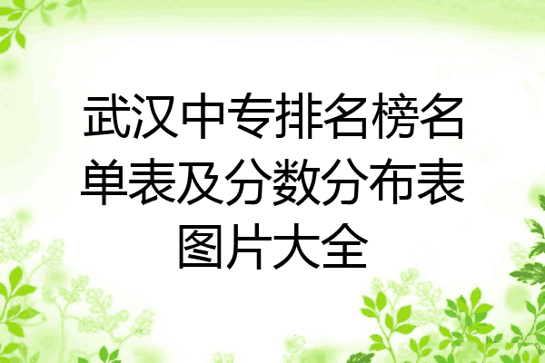 武汉中专排名榜名单表及分数分布表图片大全