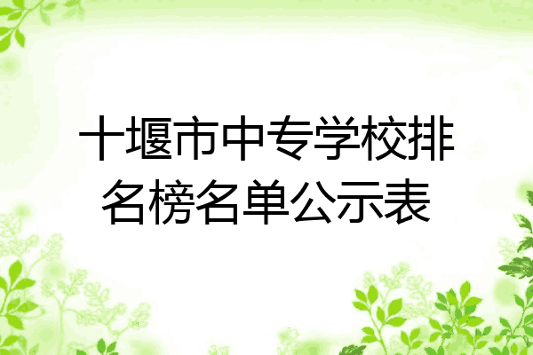 十堰市中专学校排名榜名单公示表