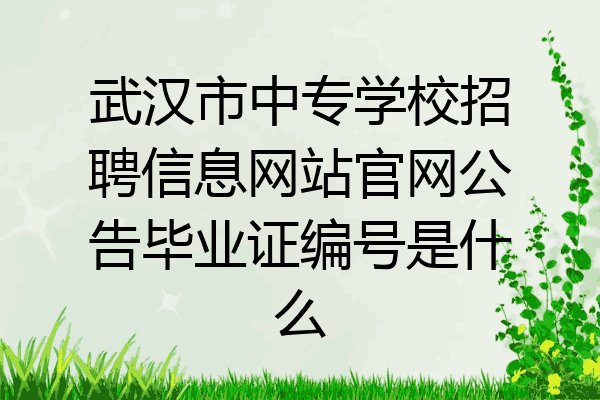 武汉市中专学校招聘信息网站官网公告毕业证编号是什么