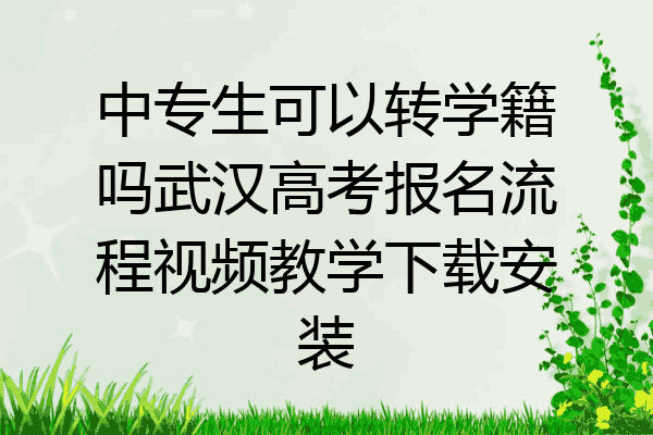中专生可以转学籍吗武汉高考报名流程视频教学下载安装