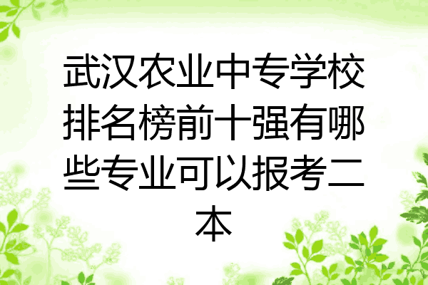 武汉农业中专学校排名榜前十强有哪些专业可以报考二本