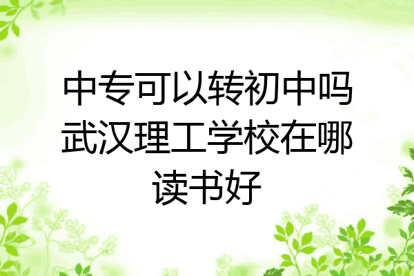 中专可以转初中吗武汉理工学校在哪读书好