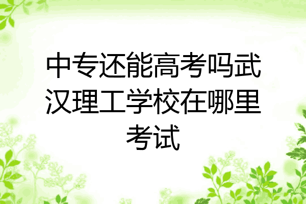 中专还能高考吗武汉理工学校在哪里考试