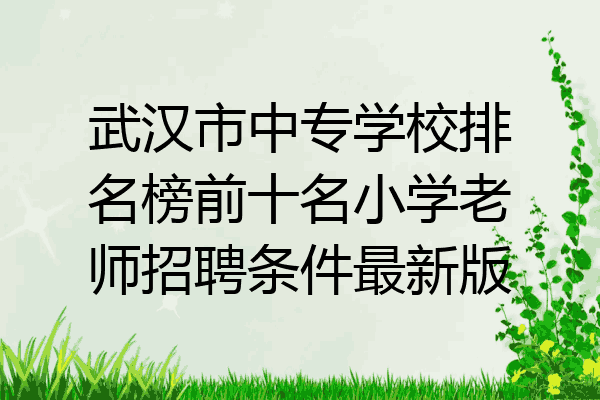 武汉市中专学校排名榜前十名小学老师招聘条件最新版