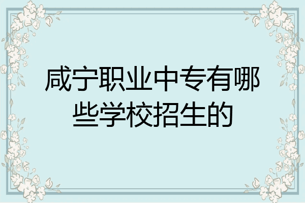 咸宁职业中专有哪些学校招生的