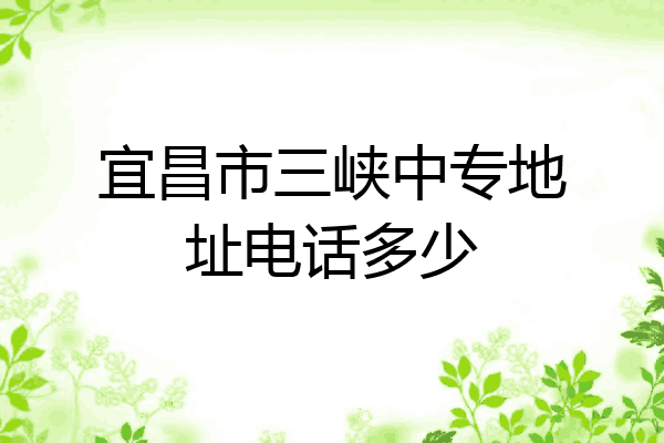 宜昌市三峡中专地址电话多少