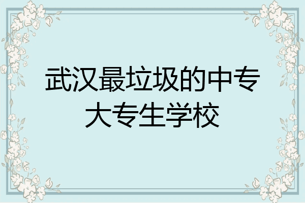 武汉最垃圾的中专大专生学校