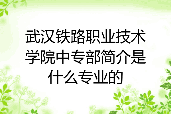 武汉铁路职业技术学院中专部简介是什么专业的