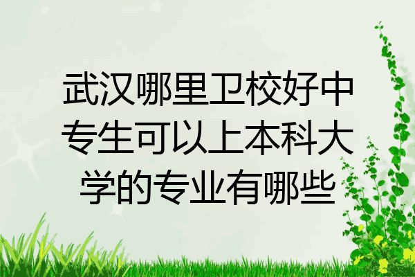 武汉哪里卫校好中专生可以上本科大学的专业有哪些