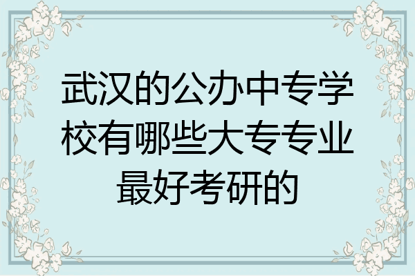 武汉的公办中专学校有哪些大专专业最好考研的