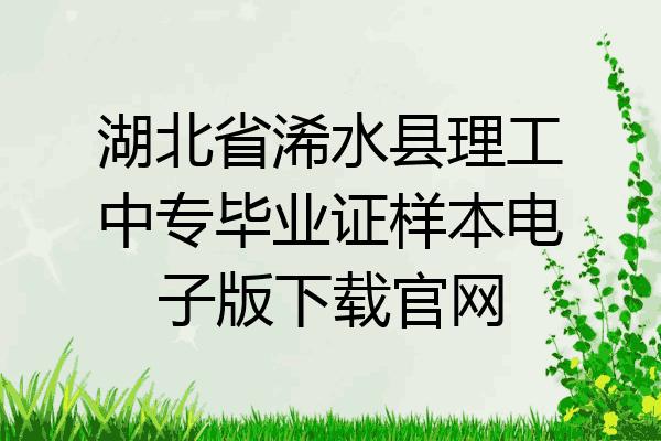 湖北省浠水县理工中专毕业证样本电子版下载官网