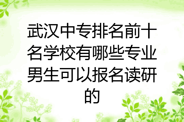武汉中专排名前十名学校有哪些专业男生可以报名读研的
