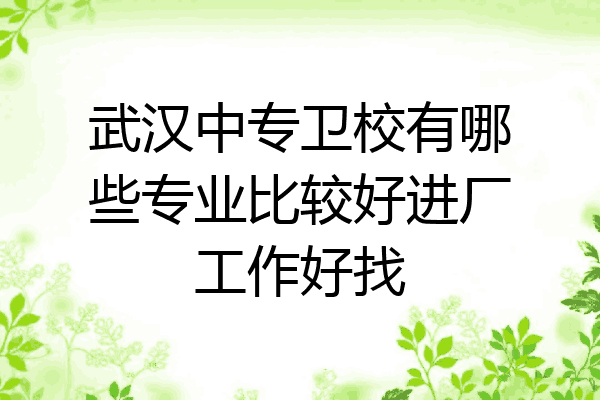 武汉中专卫校有哪些专业比较好进厂工作好找