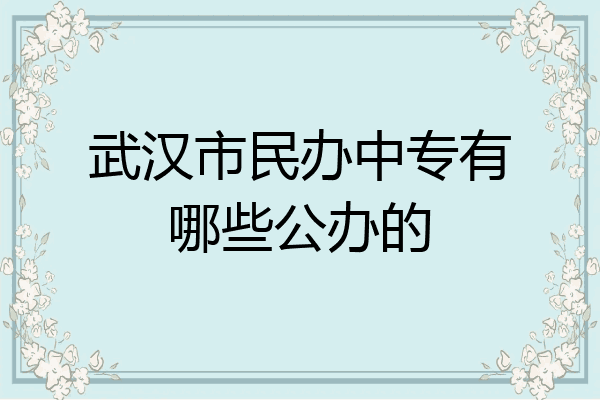 武汉市民办中专有哪些公办的