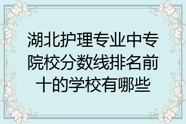 湖北护理专业中专院校分数线排名前十的学校有哪些