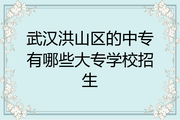 武汉洪山区的中专有哪些大专学校招生