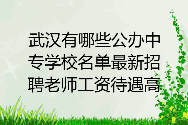 武汉有哪些公办中专学校名单最新招聘老师工资待遇高