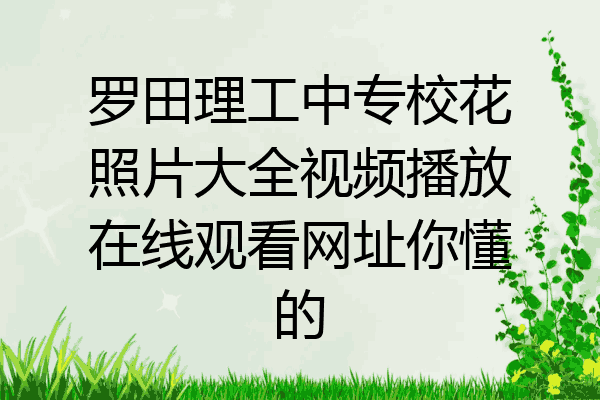 罗田理工中专校花照片大全视频播放在线观看网址你懂的