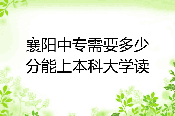 襄阳中专需要多少分能上本科大学读