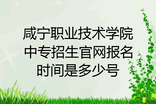 咸宁职业技术学院中专招生官网报名时间是多少号
