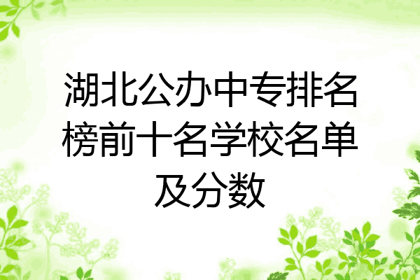 湖北公办中专排名榜前十名学校名单及分数