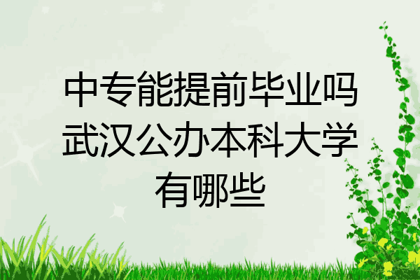 中专能提前毕业吗武汉公办本科大学有哪些