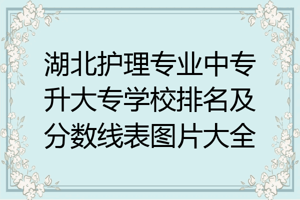 湖北护理专业中专升大专学校排名及分数线表图片大全
