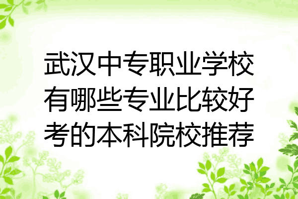 武汉中专职业学校有哪些专业比较好考的本科院校推荐