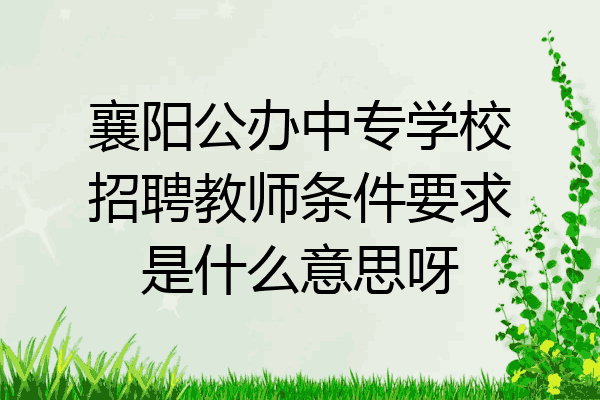 襄阳公办中专学校招聘教师条件要求是什么意思呀