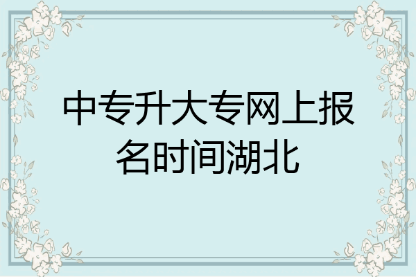中专升大专网上报名时间湖北