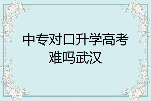 中专对口升学高考难吗武汉