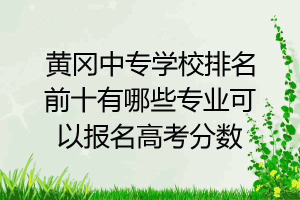 黄冈中专学校排名前十有哪些专业可以报名高考分数