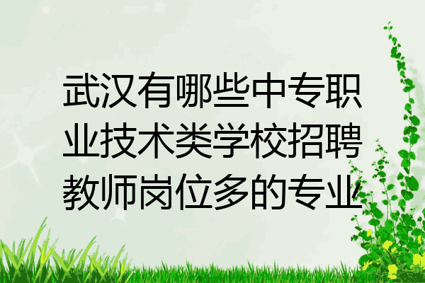 武汉有哪些中专职业技术类学校招聘教师岗位多的专业