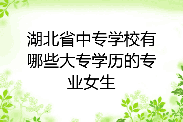 湖北省中专学校有哪些大专学历的专业女生