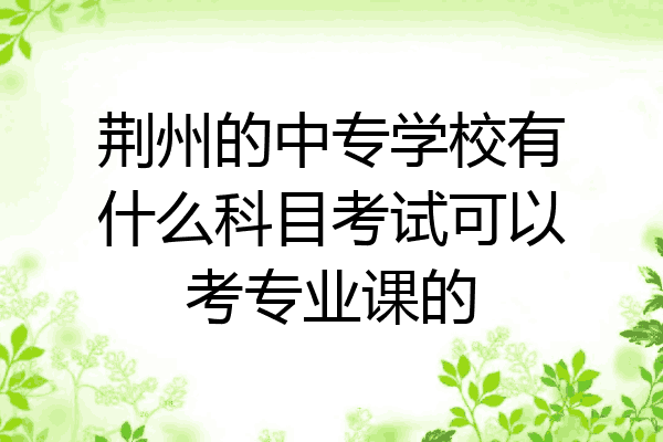 荆州的中专学校有什么科目考试可以考专业课的