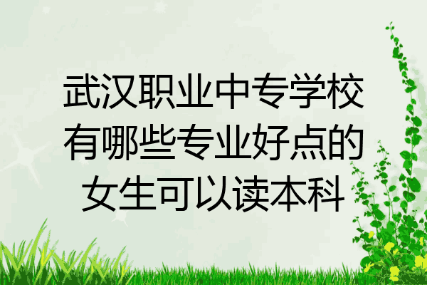 武汉职业中专学校有哪些专业好点的女生可以读本科