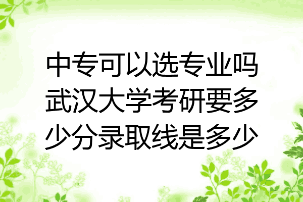 中专可以选专业吗武汉大学考研要多少分录取线是多少