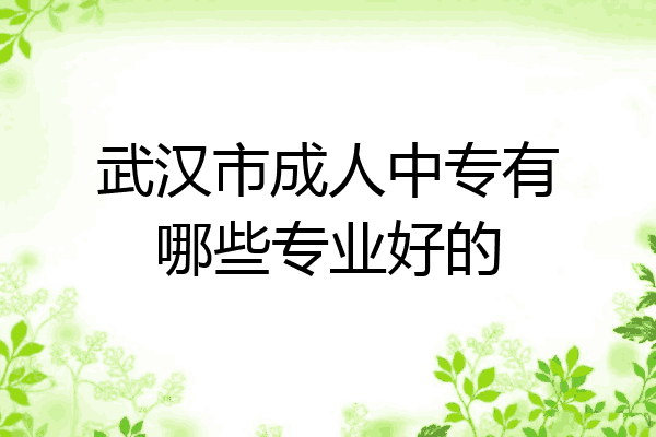 武汉市成人中专有哪些专业好的