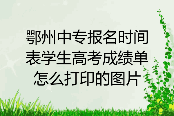 鄂州中专报名时间表学生高考成绩单怎么打印的图片