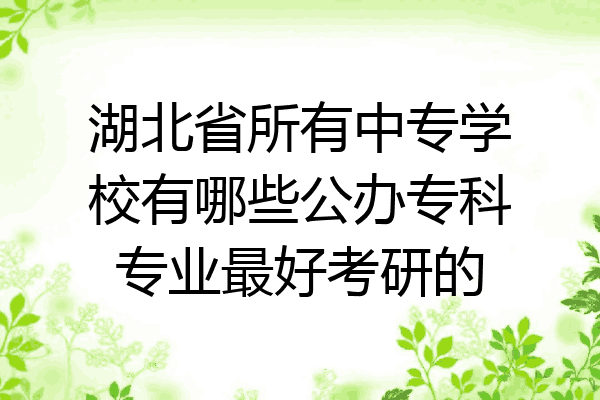 湖北省所有中专学校有哪些公办专科专业最好考研的