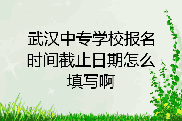 武汉中专学校报名时间截止日期怎么填写啊