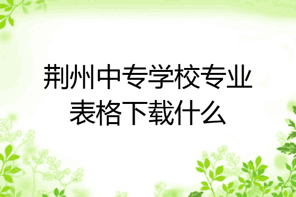 荆州中专学校专业表格下载什么