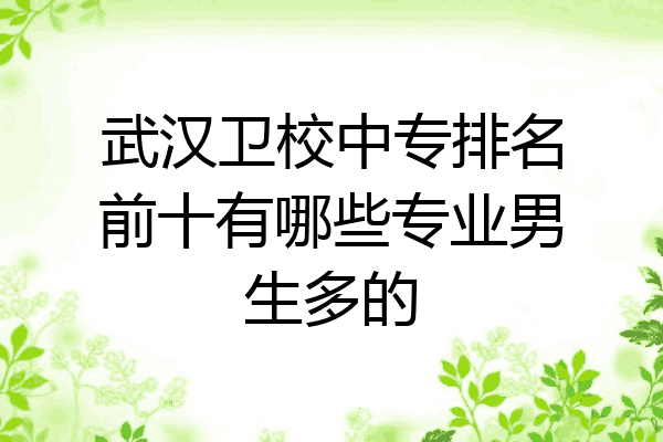武汉卫校中专排名前十有哪些专业男生多的