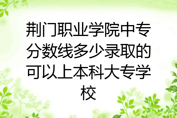 荆门职业学院中专分数线多少录取的可以上本科大专学校
