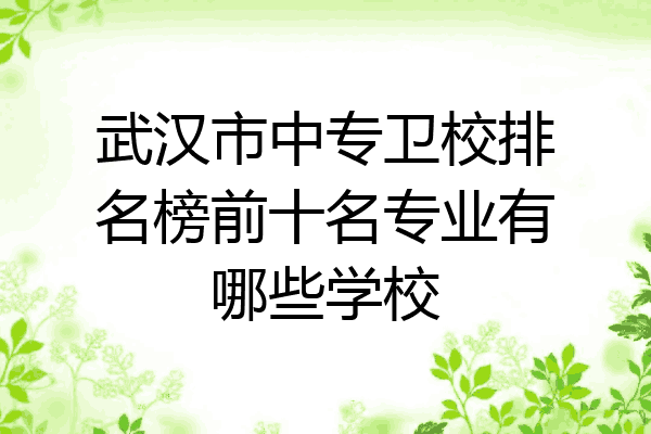 武汉市中专卫校排名榜前十名专业有哪些学校