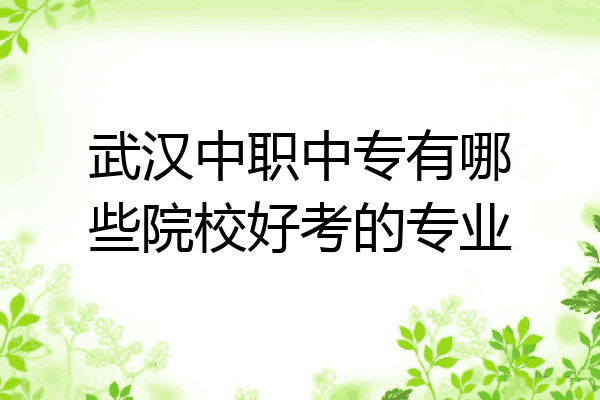 武汉中职中专有哪些院校好考的专业