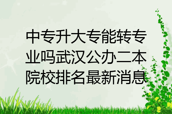中专升大专能转专业吗武汉公办二本院校排名最新消息