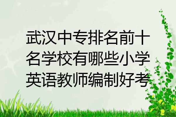 武汉中专排名前十名学校有哪些小学英语教师编制好考
