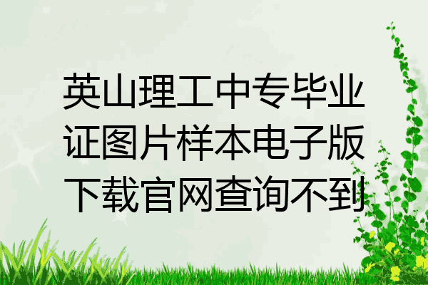 英山理工中专毕业证图片样本电子版下载官网查询不到